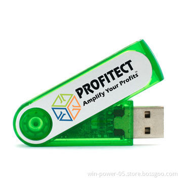 Promotional swivel USB drives with 1/64GB capacity, customized logos/colors accepted, data preload